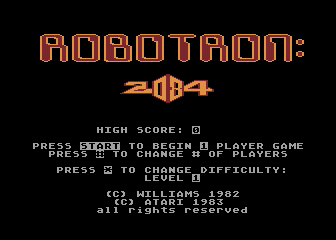 Robotron: 2084 title screen for Atari 5200